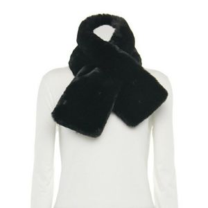 NEW Lauren Conrad Faux Fur Stole Scarf, Black